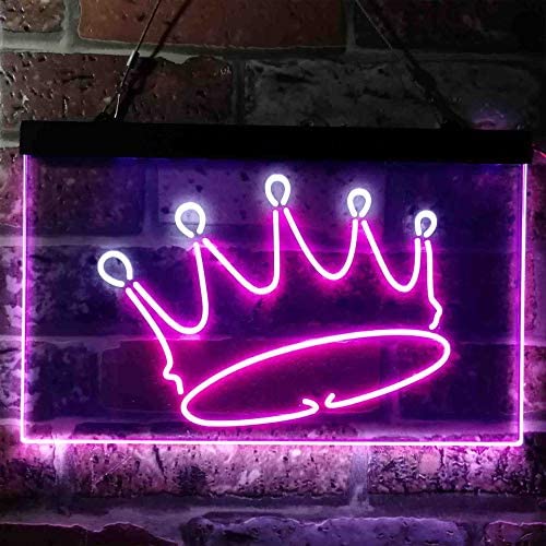 Princess Crown Girls Room Decor Dual LED Neon Light Sign